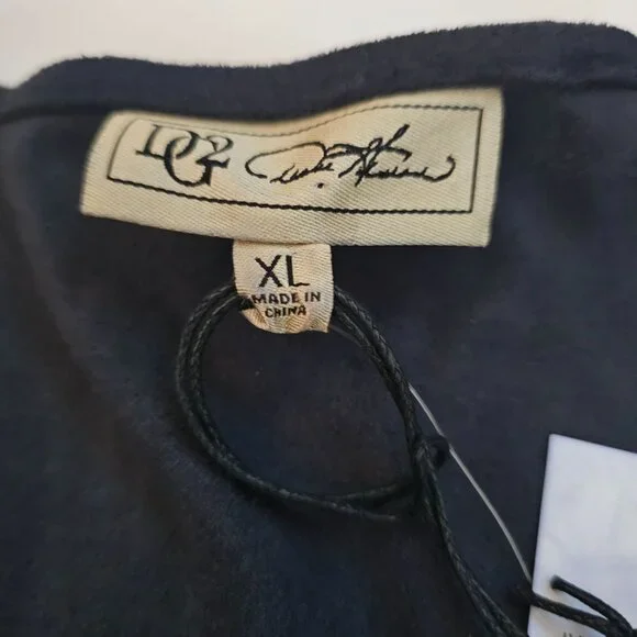 DG2 By Diane Gilman Women's Black Fringed Trim Open Front Cardigan Size XL NWT - Picture 8 of 13